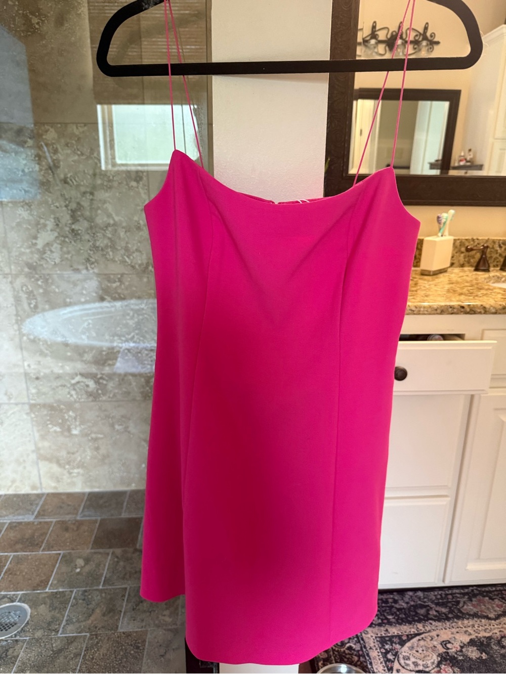 Likely Hot Pink Spaghetti-Strap Mini Dress